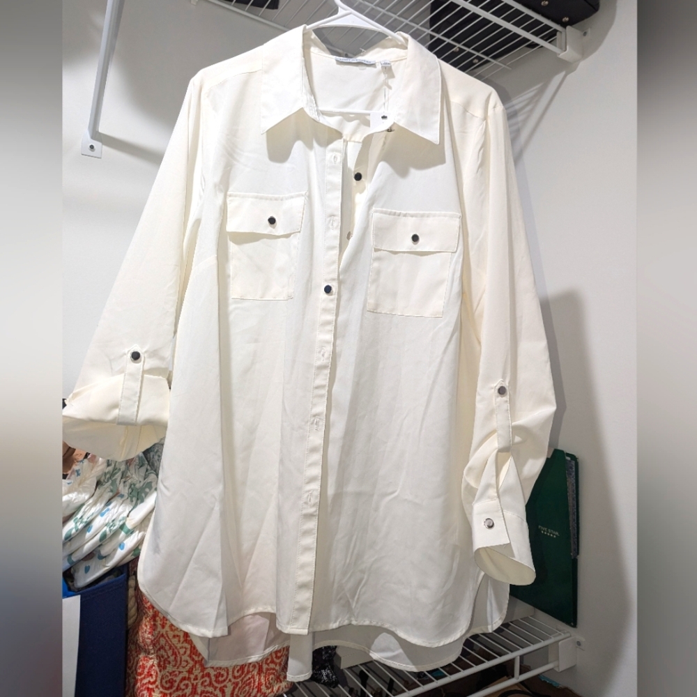 Notations button down blouse